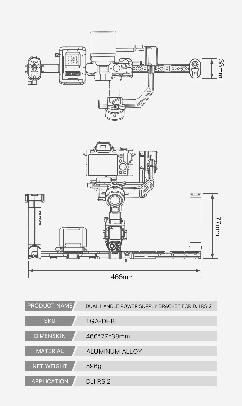 Tilta Dual Handle Power Supply Bracket for RS2 by  in  - EC MALL