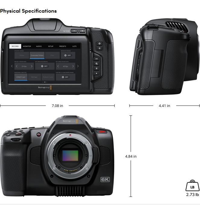 Blackmagic Pocket Cinema Camera 6K Pro by  in  - EC MALL