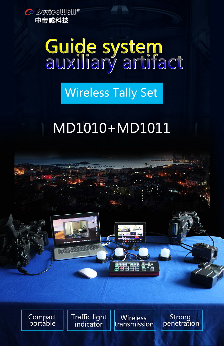 Device Well MD1010+MD1011 Wireless Tally Light Transmitter by  in  - EC MALL