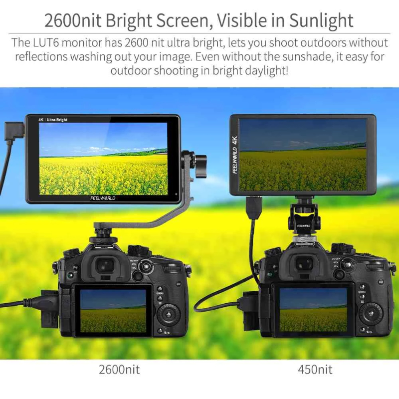 FeelWorld LUT6 6" 2600 cd/m² 4K HDMI Touch Screen Monitor by  in  - EC MALL