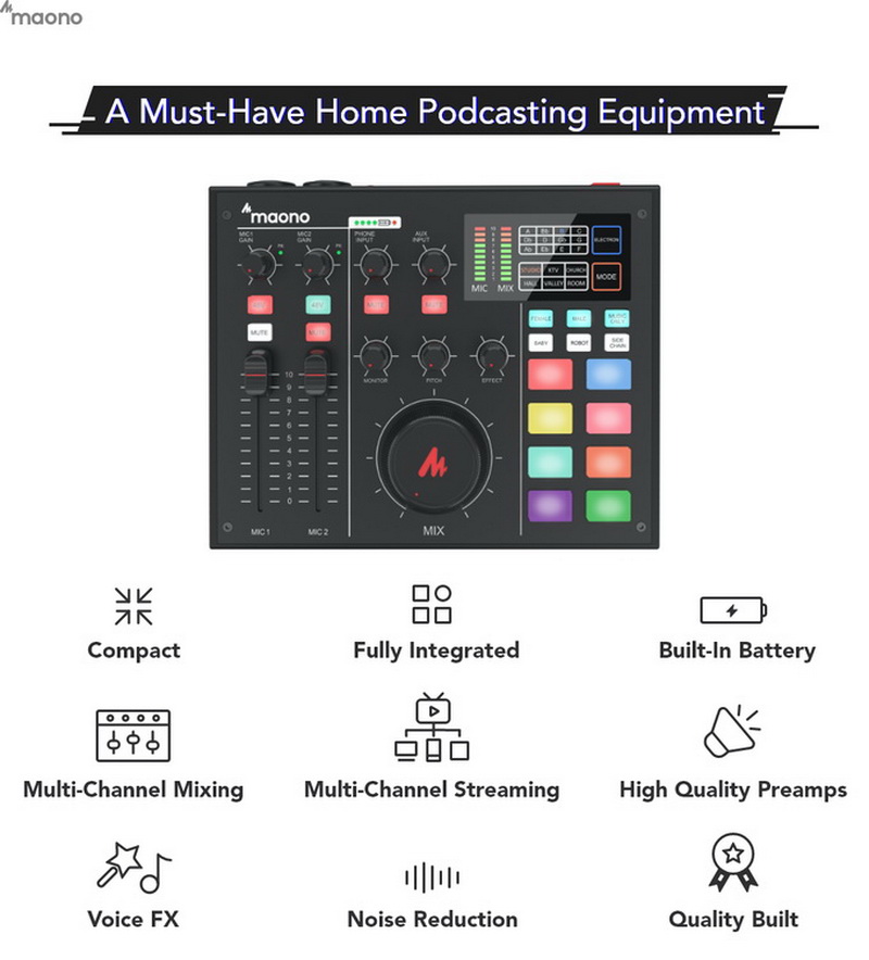 Maonocaster AU-AM100 All-in-One Podcast Production Studio by  in  - EC MALL