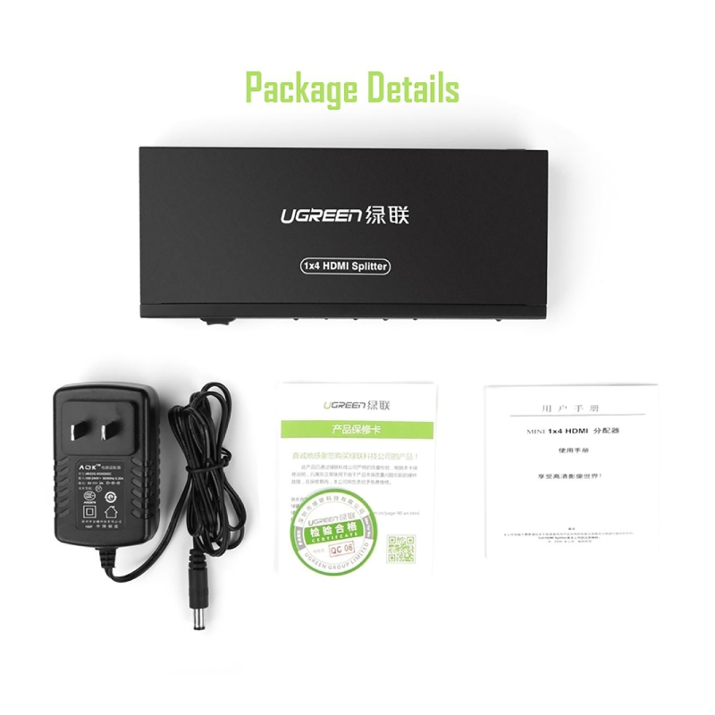 UGREEN 40202 1X4 HDMI Amplifier Splitter by in - EC MALL
