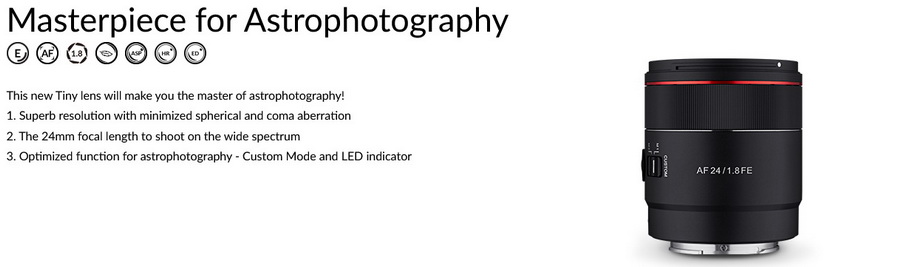 Samyang AF 24mm f/1.8 FE Lens by  in  - EC MALL