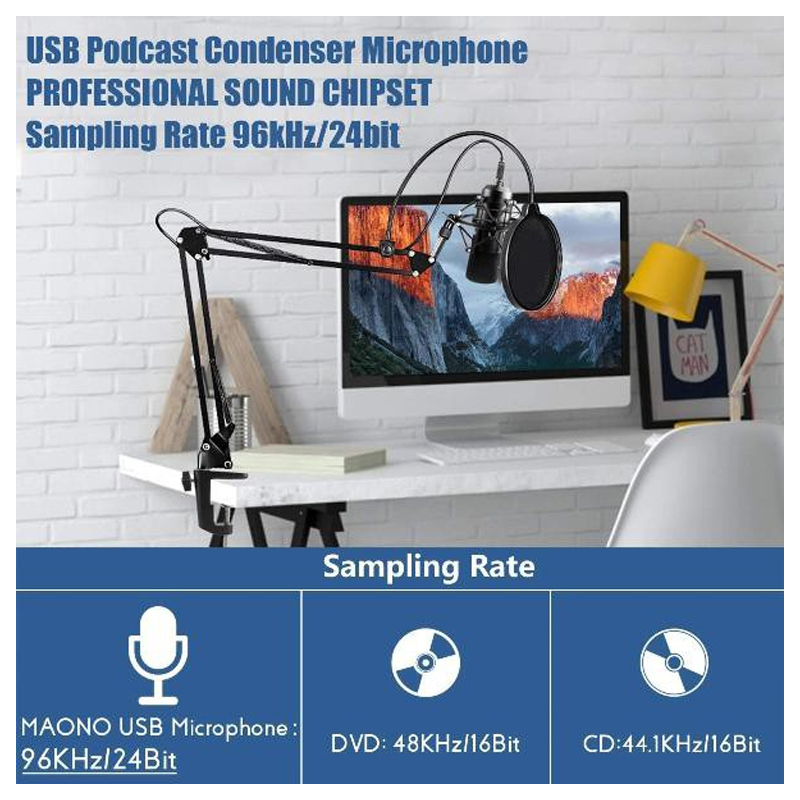 Maono AU-A04 USB Microphone Kit 192KHZ/24BIT Plug&Play by  in  - EC MALL