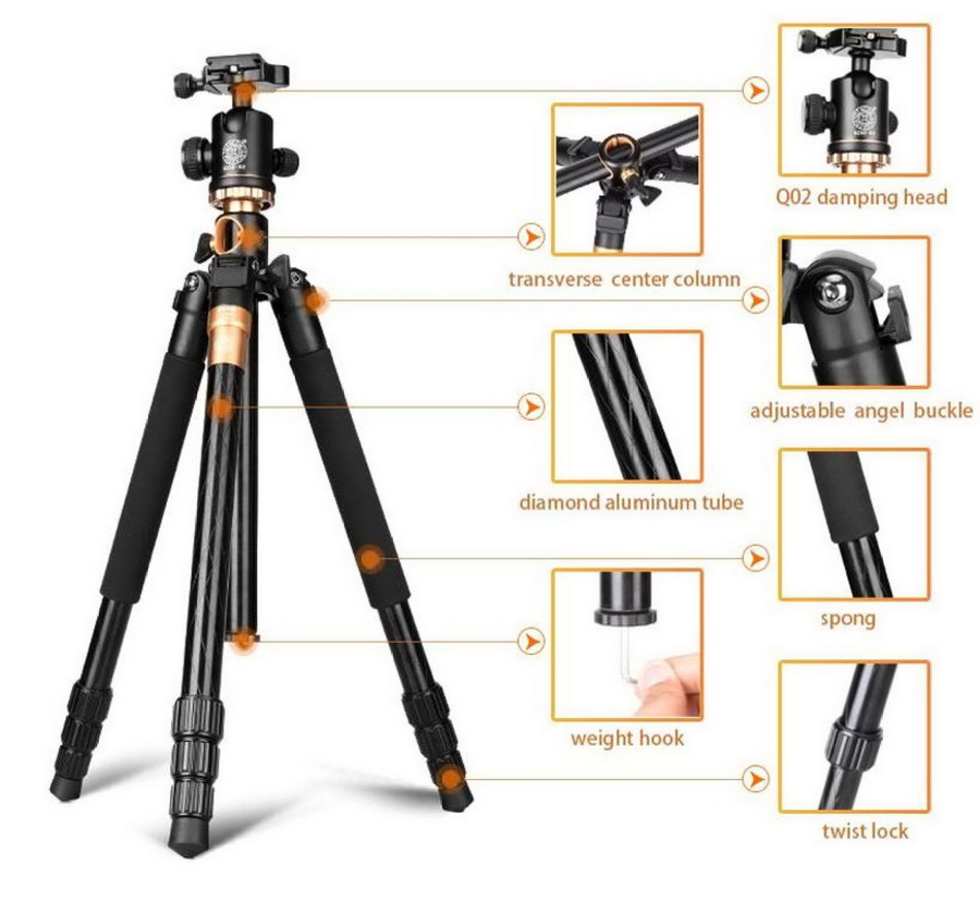 QZSD Q999H Pro Diamond Edition Tripod With Ball Head by in - EC MALL