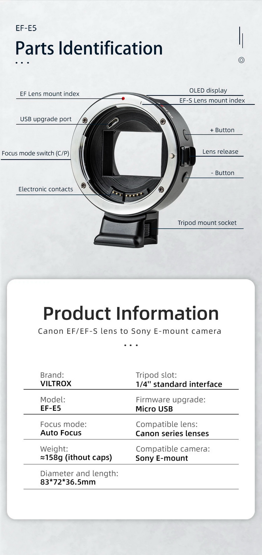 Viltrox EF-E5 Mark V Autofocus Mount Adapter Lens by  in  - EC MALL