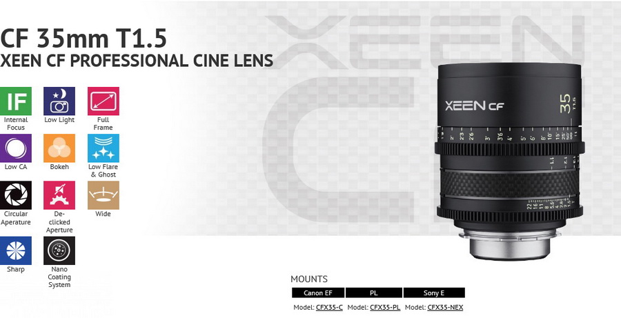 XEEN CF 35mm T1.5 Lens by  in  - EC MALL