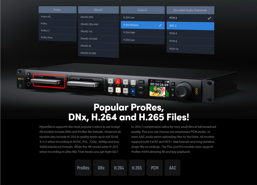 Blackmagic Design HyperDeck Studio 4K Pro by  in  - EC MALL