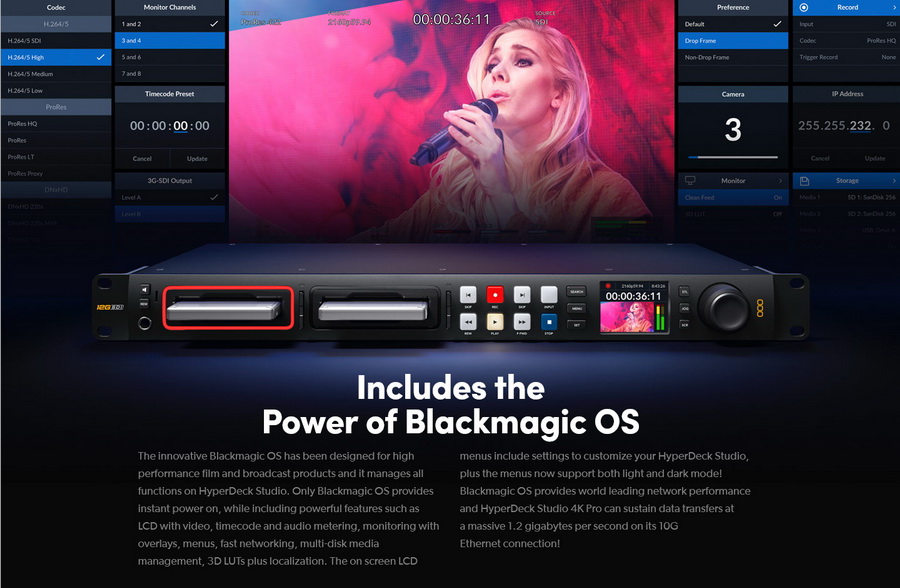 Blackmagic Design HyperDeck Studio 4K Pro by  in  - EC MALL
