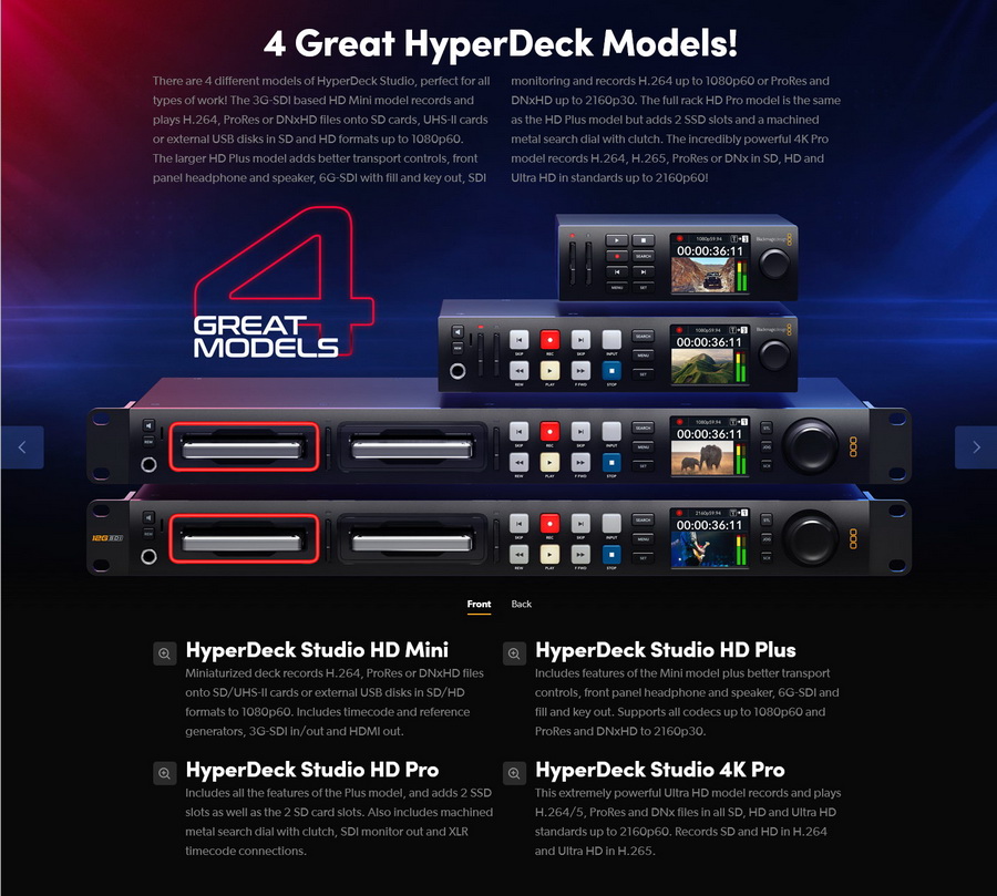 Blackmagic Design HyperDeck Studio 4K Pro by  in  - EC MALL