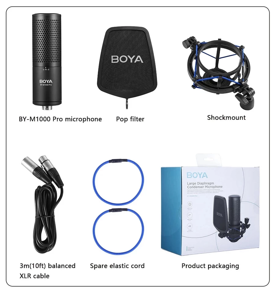 Boya BY-M1000 Pro Large Diaphragm Condenser Microphone by  in  - EC MALL