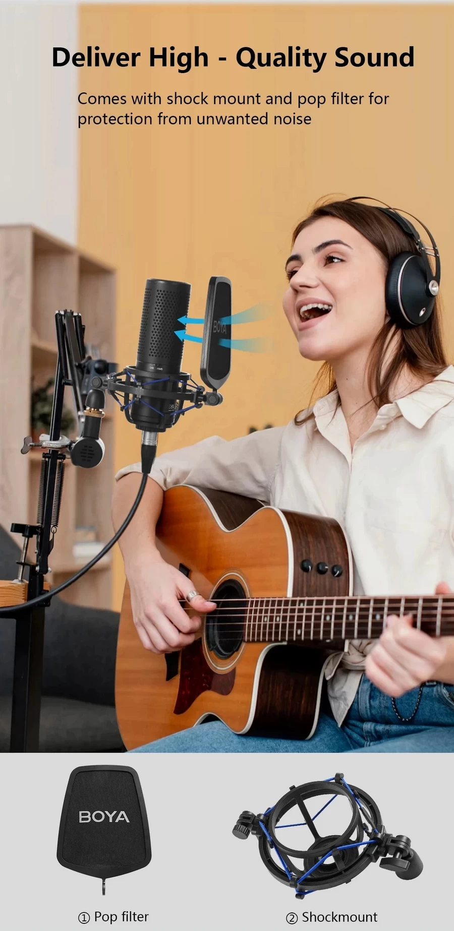 Boya BY-M1000 Pro Large Diaphragm Condenser Microphone by  in  - EC MALL