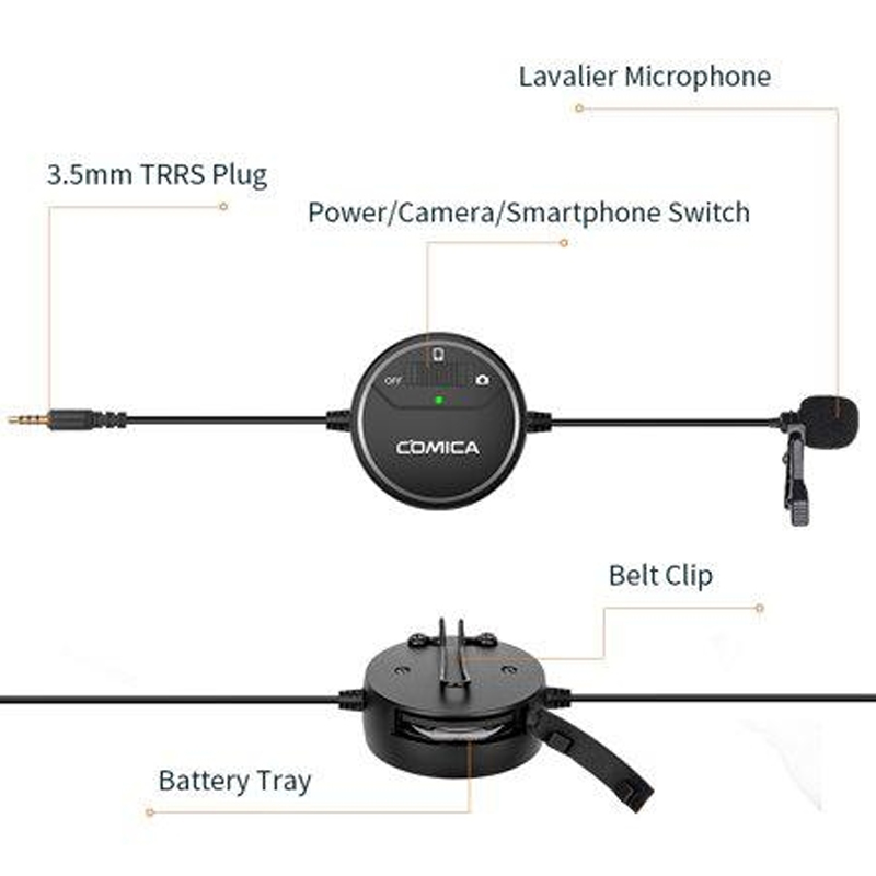 Comica SIG.LAV V03 Omni-Directional Video Lavalier Microphone for Camera &amp; Smartphone by  in  - EC MALL