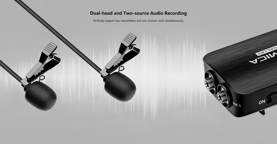 Comica DUAL.LAV D03 Dual-head Detachable&amp;Multi-functional Lavalier Microphone (For Camera, Smartphone) by  in  - EC MALL