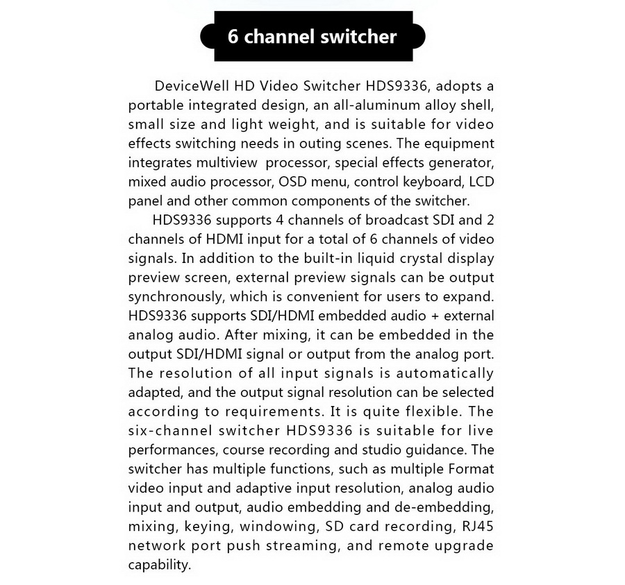 DeviceWell HDS9336 Switcher by  in  - EC MALL