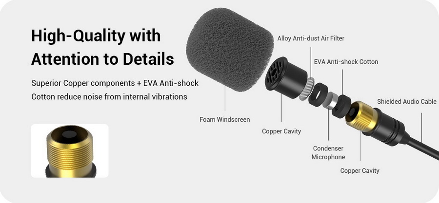 Simorr 3385 Wave L2 Type-C Lavalier Microphone by  in  - EC MALL