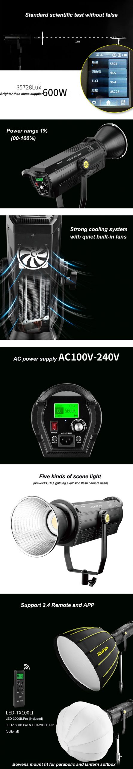 NiceFoto 640226 LED-3000B Pro LED Video Light by  in  - EC MALL