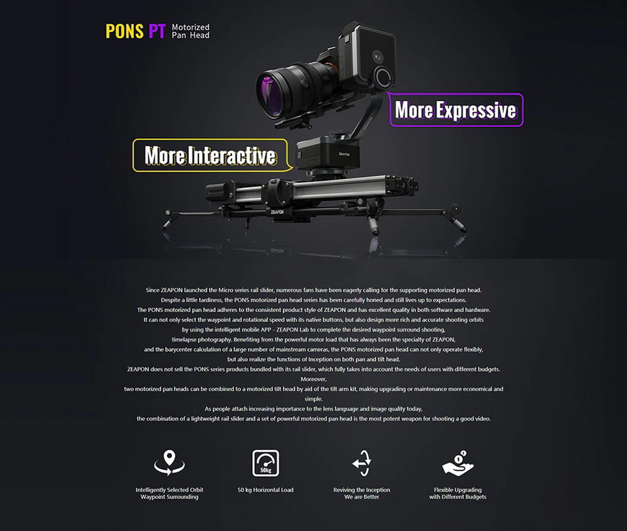 Zeapon Pons PT Motorized Pan Head by  in  - EC MALL