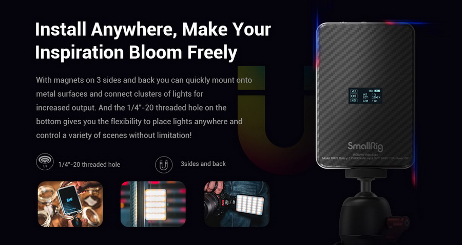 SmallRig 3290 RM75 RGB Magnetic Smart LED Light by  in  - EC MALL