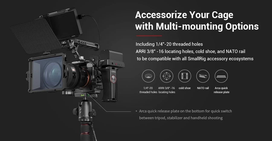 SmallRig 3667B Full Camera Cage for Sony A7RV A7IV A7SIII A1 A7RIV by in - EC MALL