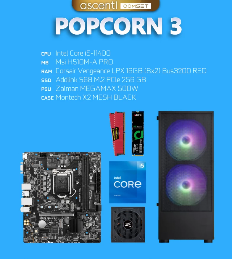 Ascenti Comset Popcorn 3 Intel Set by  in  - EC MALL