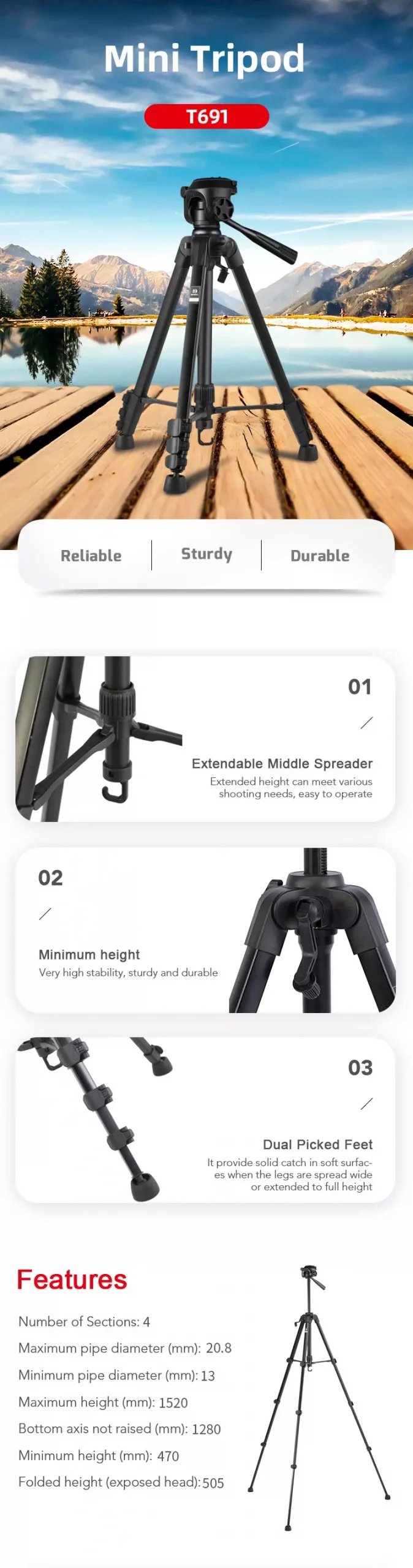 Benro T691 Aluminum Tripod Kit by  in  - EC MALL