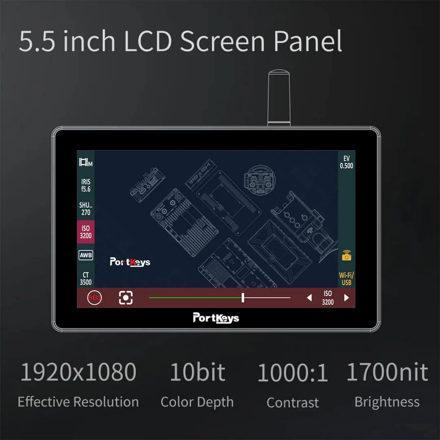 Portkeys LH5P 5.5″ 4K HDMI ทัชสกรีน 1700 nit ควบคุมกล้อง ราคา