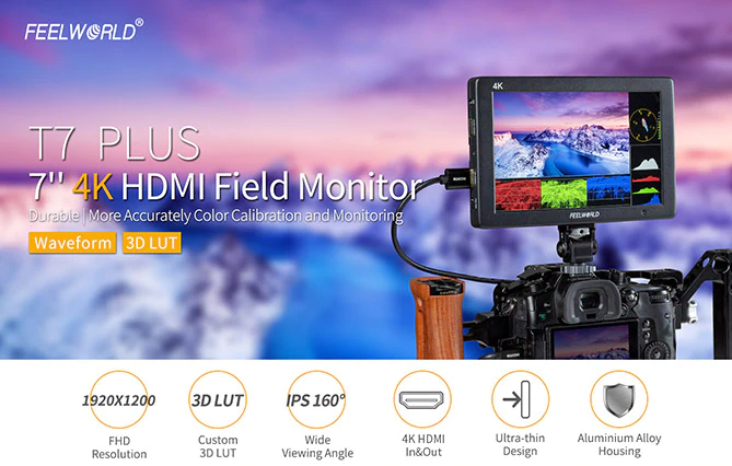 FeelWorld T7 Plus 7" 3D LUT On-camera Field Monitor by  in  - EC MALL