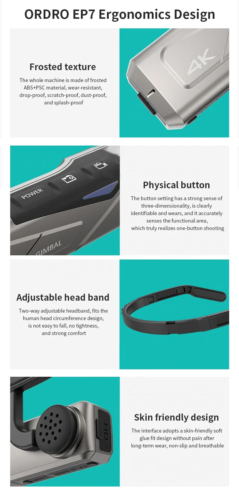 Ordro EP7 4K YouTube Vlogging กล้องวิดีโอ 4K by in - EC MALL