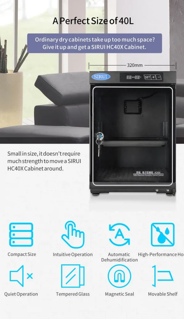Sirui HC40X Electronic Humidity Control Cabinet ตู้กันชื้น by  in  - EC MALL