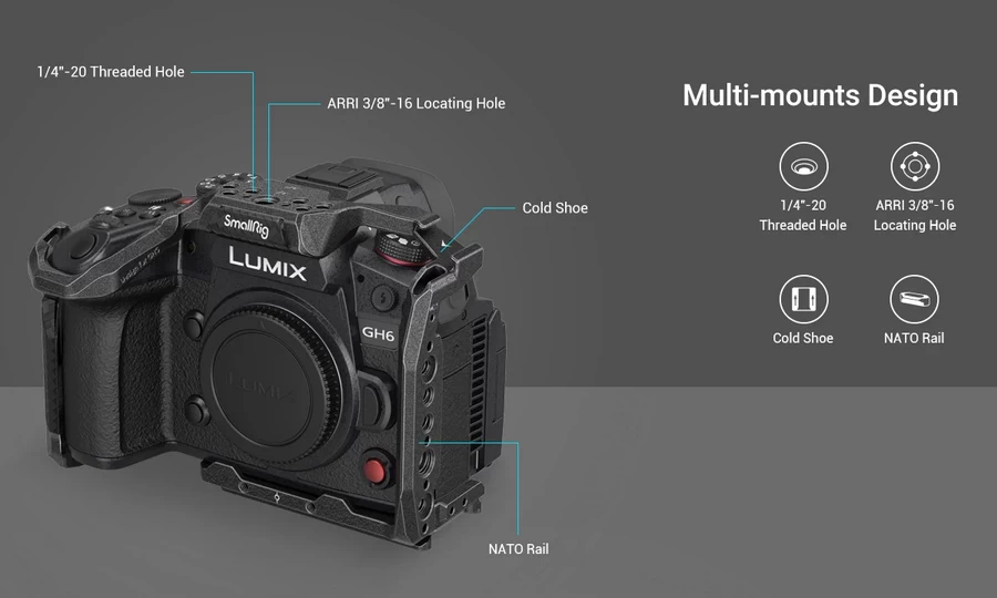 SmallRig 3440 Black Mamba Series Camera Cage for Panasonic Lumix GH6 by  in  - EC MALL