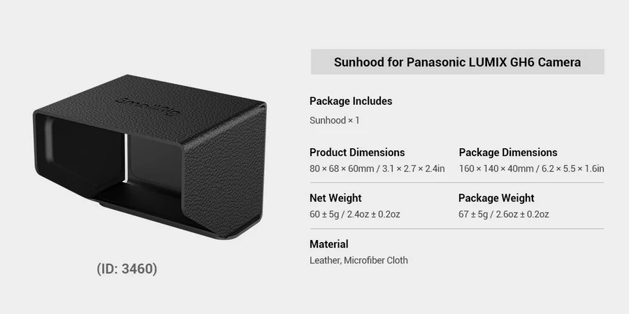 SmallRig 3460 Sunhood for Panasonic LUMIX GH6 by  in  - EC MALL