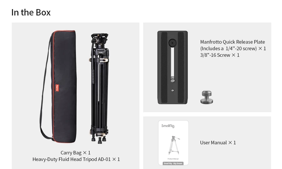 SmallRig 3751 Heavy-Duty Fluid Head Tripod AD-01 by  in  - EC MALL