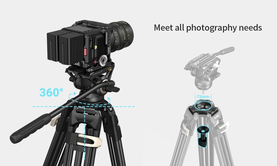 SmallRig 3751 Heavy-Duty Fluid Head Tripod AD-01 by  in  - EC MALL