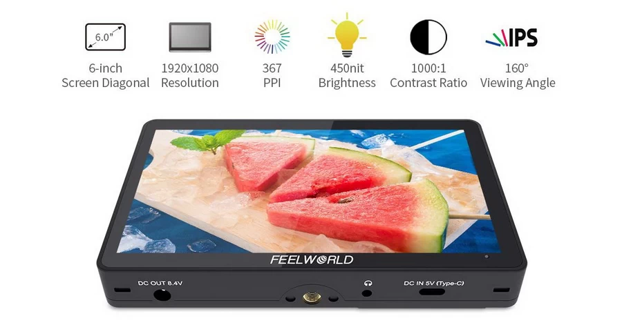 FeelWorld F5 Pro V4 6" Touch Screen DSLR Camera Monitor by  in  - EC MALL