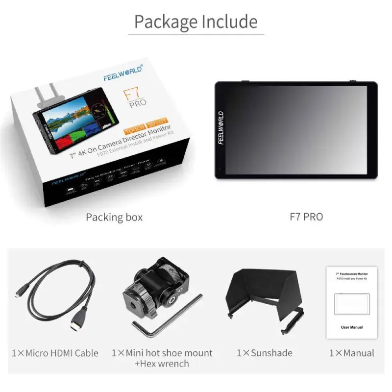 FeelWorld F7 Pro 7" 4K HDMI IPS Touchscreen Monitor by  in  - EC MALL