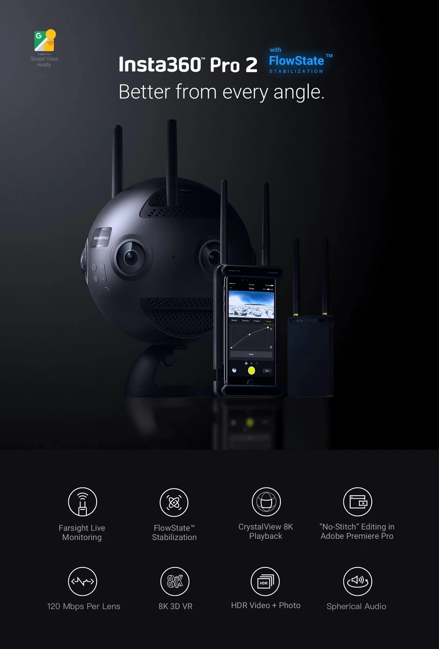 Insta360 PRO 2 &amp; Farsight Professional 360 8K 3D Camera (Standard) by  in  - EC MALL