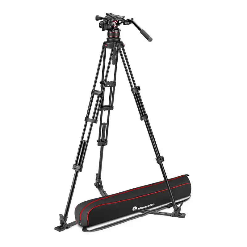 Manfrotto Nitrotech 612 Video Head and Aluminum Twin Leg Tripod with Ground Spreader by in - EC MALL
