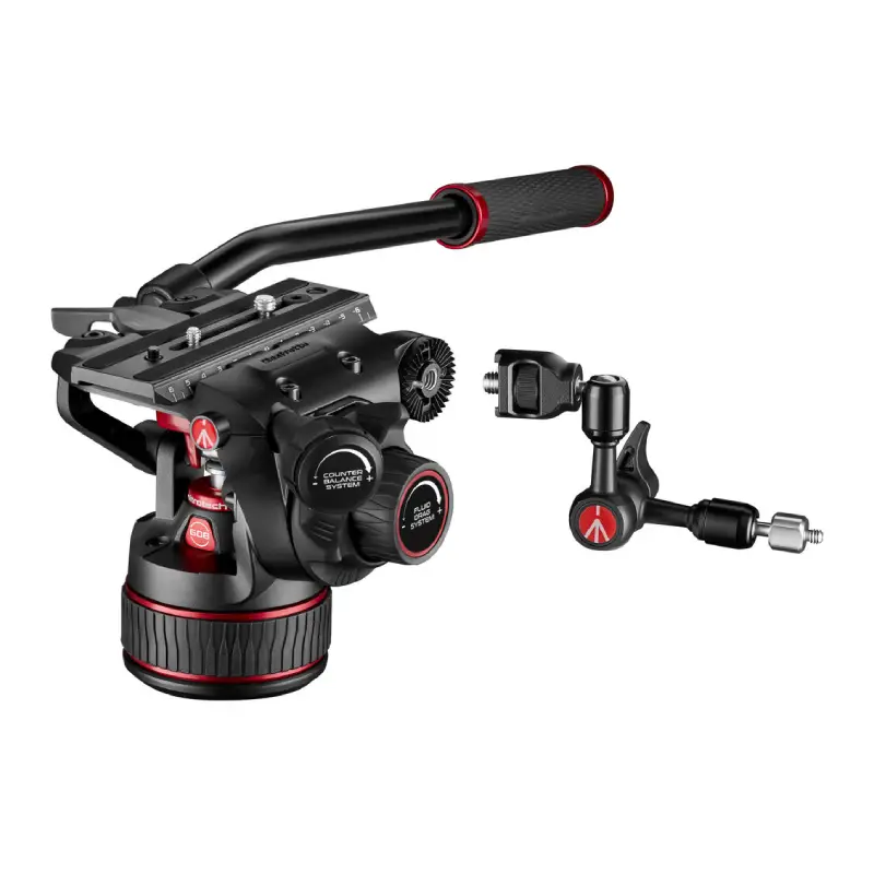 Manfrotto Nitrotech 608 Video Head and Aluminum Twin Leg Tripod with Ground Spreader by  in  - EC MALL