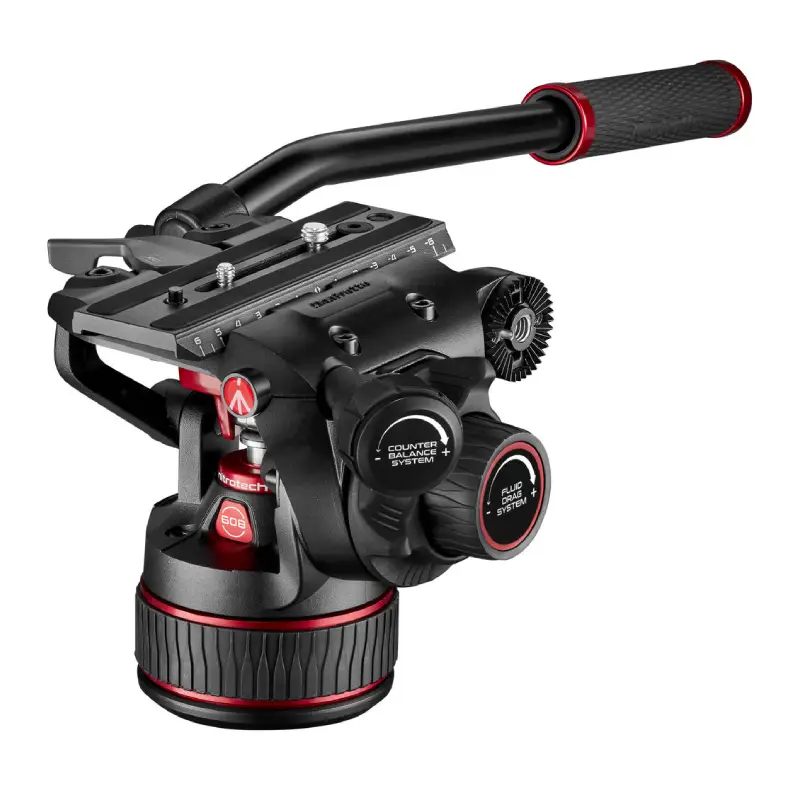 Manfrotto Nitrotech 608 Video Head and Aluminum Twin Leg Tripod with Ground Spreader by  in  - EC MALL