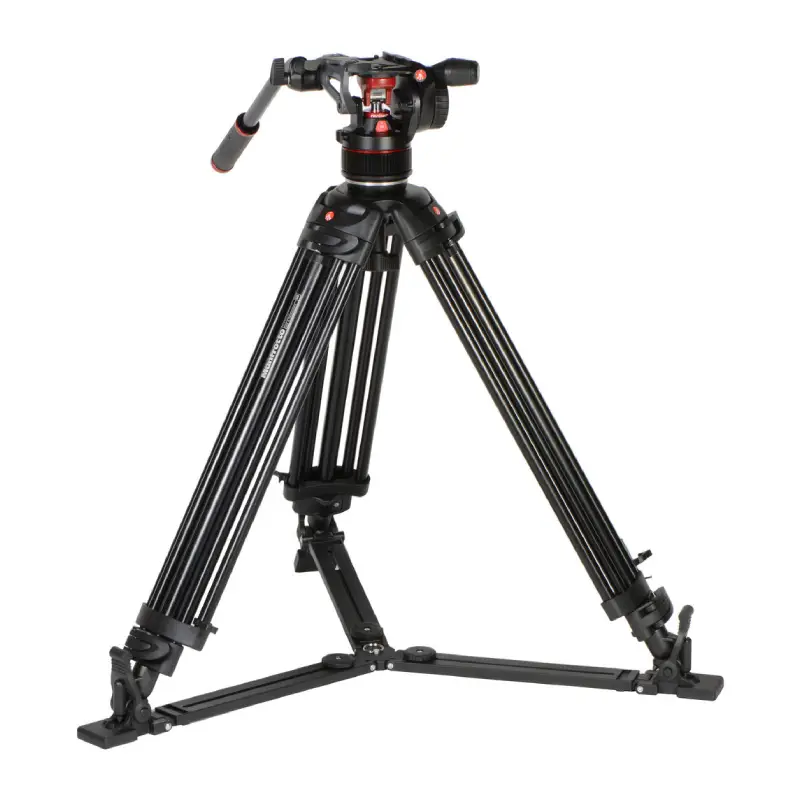 Manfrotto Nitrotech N8 Video Head and Aluminum Twin Leg Tripod with Ground Spreader by  in  - EC MALL