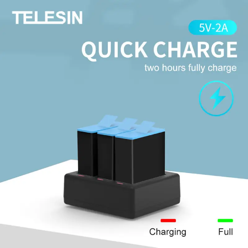 Telesin 3 Channel Charger For Gopro 9/10 by  in  - EC MALL
