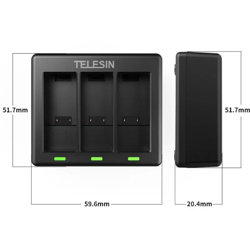 Telesin 3 Channel Charger+Battery Telesin (x2) For Gopro 9/10 by  in  - EC MALL
