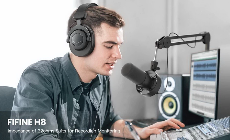 FIFINE H8 3.5mm Headphone with 50mm Dynamic Driver For Gaming, Listening to Music, Monitoring Recording by  in  - EC MALL