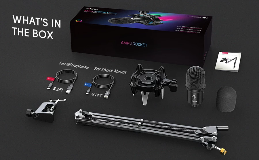 FIFINE K651 USB Dynamic Microphone Bundle with RGB Shock mount &amp; Touch-Sensitive Mute Button by  in  - EC MALL