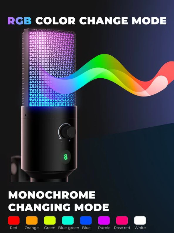 FIFINE T669 Pro3 RGB Uni-directional USB Microphone Bundle with Volume Control Knobs and Light Touch Button Plug &amp; Play for Streaming, Podcasting by  in  - EC MALL