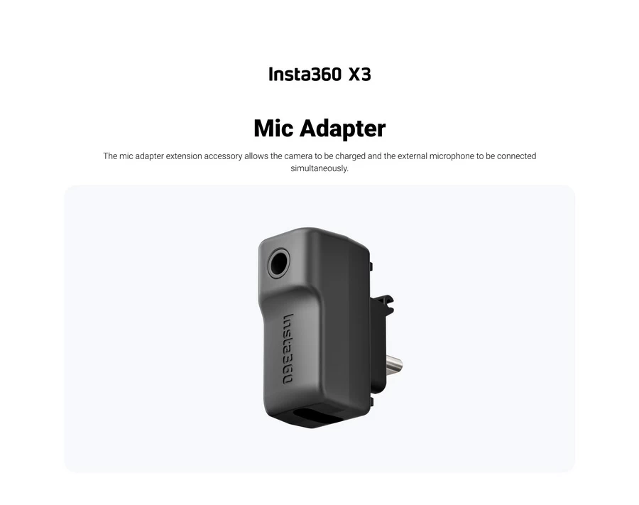 Insta360 X3 Mic Adapter อะแดปเตอร์ไมโครโฟนภายนอกสำหรับ Insta360 X3 by  in  - EC MALL