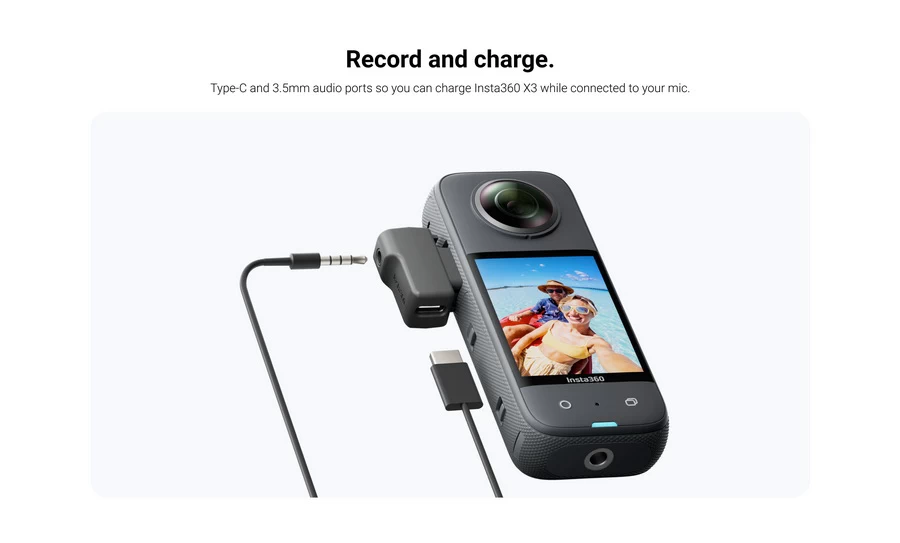 Insta360 X3 Mic Adapter อะแดปเตอร์ไมโครโฟนภายนอกสำหรับ Insta360 X3 by  in  - EC MALL