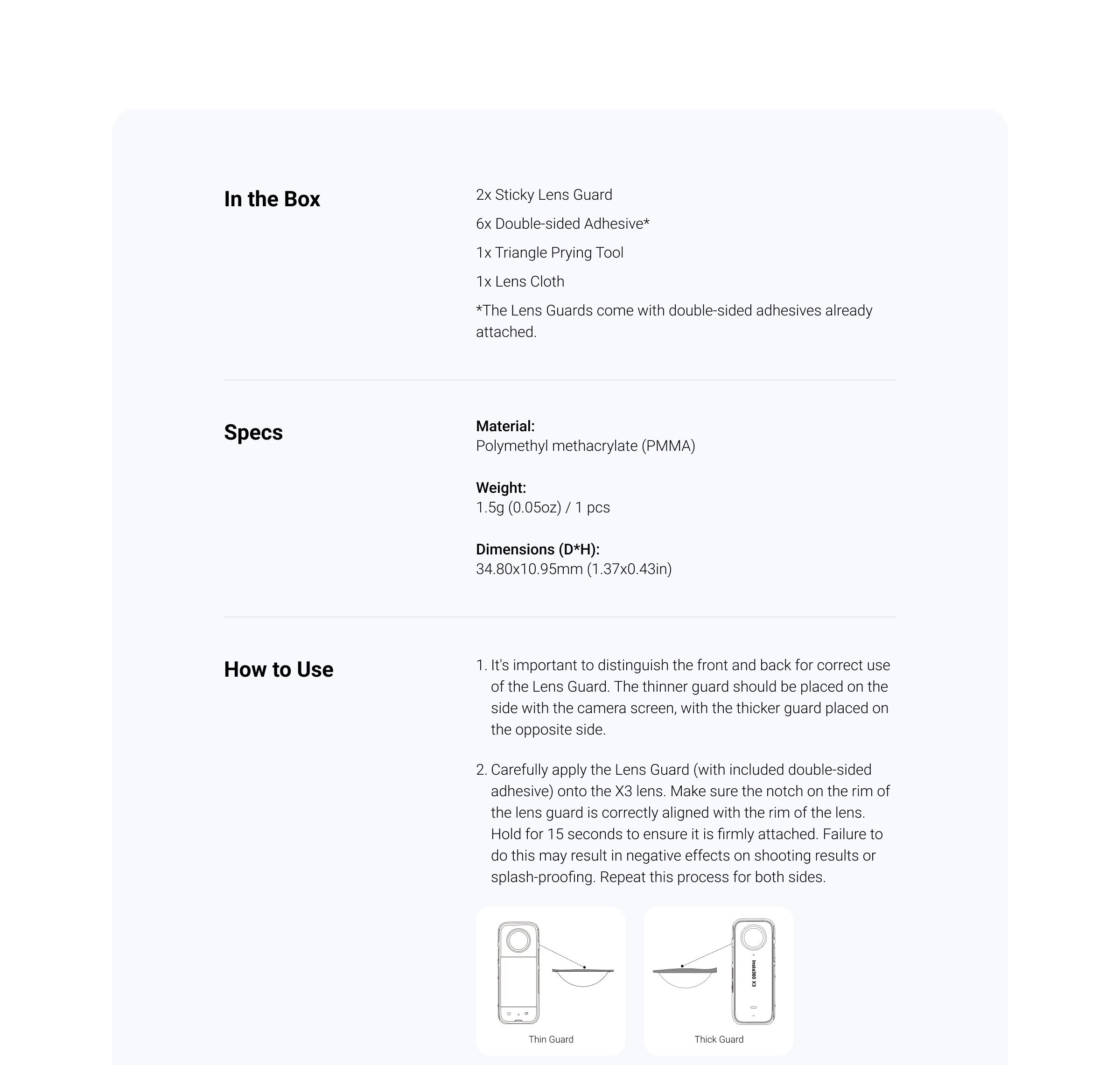 Insta360 X3 Sticky Lens Guards by  in  - EC MALL