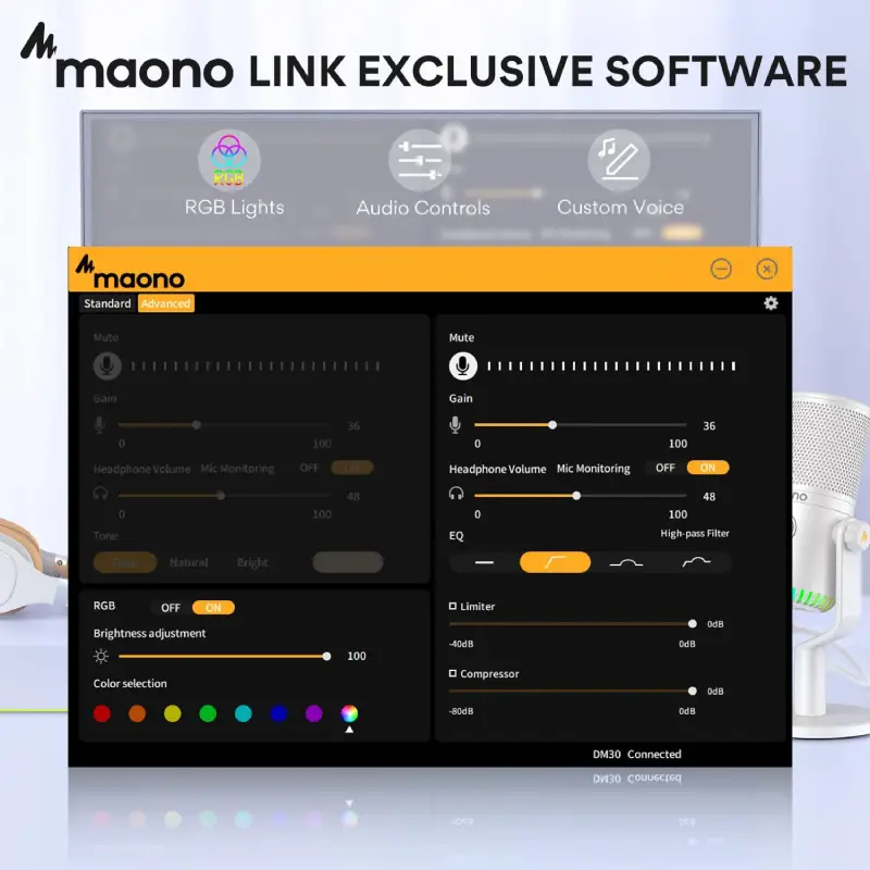 Maono DM30 RGB Programmable USB Condenser Microphone by  in  - EC MALL